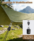 One Eighth Inch Adjustable Rope Hanger Kit With Four 12 Foot Reflective Tie Down Ropes Ratchet Straps for tarp setup