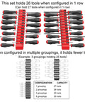 Modular Screwdriver Organizer For 26 Tools With Anti Slip Base Black Made In USA Pro Grade Storage System For Builders And Techs