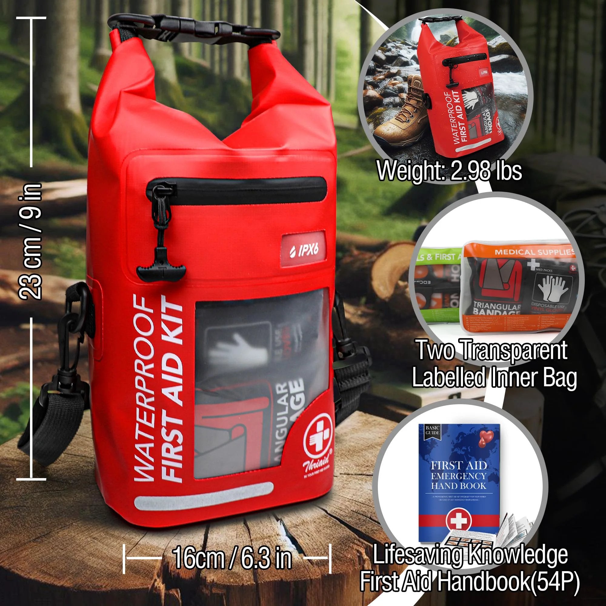 Waterproof First Aid Kit for Boating 250 Pc ✓