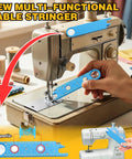 Hand using 4 In 1 Sewing Machine Needle Threader With Magnetic Tool, Super Easy Quick Threading on sewing machine