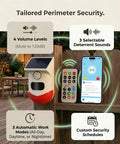 WiFi Solar Motion Sensor Alarm Outdoor With Free App Alerts Real Time Push Notifications 2.4G WiFi Compatible Battery Powered Solar Security Sensor Easy Zone Management Weatherproof Outdoor Home Surveillance, wall-mounted with phone and remote