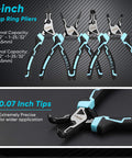 4-Piece Heavy Duty Snap Ring Pliers Set For 7 Inch Internal And External Circlip Pliers With 5/64 Inch Tip shown with pointed tips.