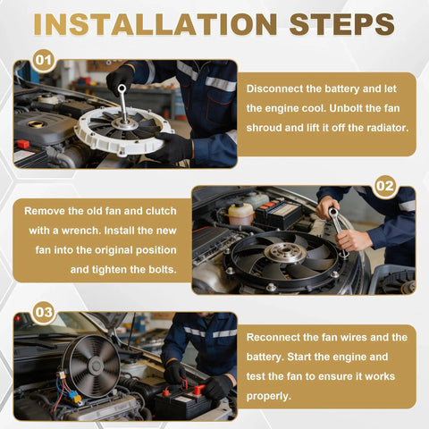Installation steps for Premium Radiator Cooling Fan Assembly Oem Replacement Fits 2005 2013 Volkswagen Jetta Golf.