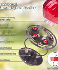 Hummingbird Feeder Glass 26 Ounces Outdoor Hanging With Ant Moat 5 Flower Ports Rustproof And Leakproof Netted Flower Bud Bottle Red US Patent Design Keeps Bees And Ants Out For Real