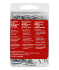 Badass One Eighth Inch Steel Pop Rivets 100 Pack For Sheet Metal Auto Body Work And Fabric Crafting DIY Rivet Gun Fasteners No Sweat Easy Install Heavy Duty Professional Gear in packaging with user instructions.