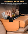 Comfy Car Center Console Armrest Pillow With Memory Foam Leather 4 In 1 Vehicle Arm Rest Cover Tissue Box Cup Holders