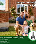 Family with dog near Heavy Duty Large Size Bait Station 2 Pack For Mice And Bigger Rodents, Tamper Resistant Lockable Bait Boxes for Indoor Outdoor Use
