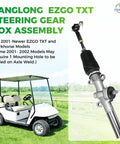EZGO TXT Steering Rack Kit With Ball Joint And Latch For 2001 And Newer TXT And Workhorse Gas Or Electric Carts, Complete Gear Box Replacement, OEM Compatible