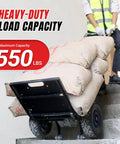 XSTO 550 Lb Capacity Electric Dolly Stair Climber carrying bags up stairs, showcasing heavy-duty design and 550 lbs capacity.