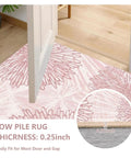 Tractor Farm Gear Area Rug 8x10 Feet Non Slip Low Pile Machine Washable Carpet showcasing pink floral design near door