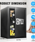 2.5 Cu Ft Fireproof Safe Box For Home Documents With Type C External Power And Electronic Keypad Steel Security Safe shown open