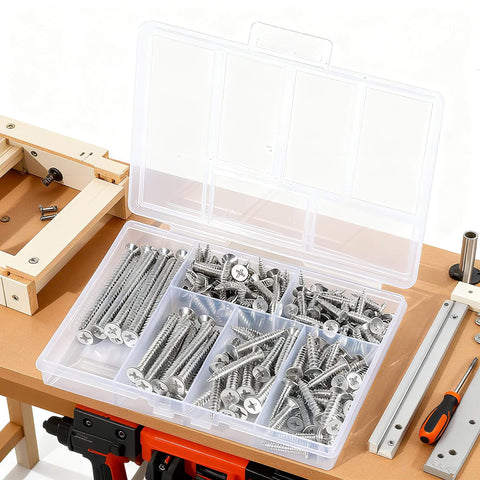 Wood Screws Assortment Kit For DIYers, 150 Pcs Self-Tapping Phillips Screws In 6 Sizes For Wood, Pro Grade, Rust Resistant Coated Set