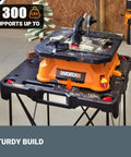 Sidekick Folding Work Table Portable All-In-One Work Bench For DIY Projects, sturdy build shown with saw setup.
