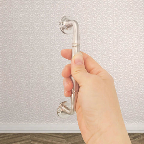 Heavy Duty 201 Stainless Steel Push Pull Door Handle Grab Bar For Gates Entrances And Sheds Durable Metal Door Pull With Screws 13mm Diameter And 6.65 Inch Length Ideal Outdoor Door Hardware, wall-mounted view