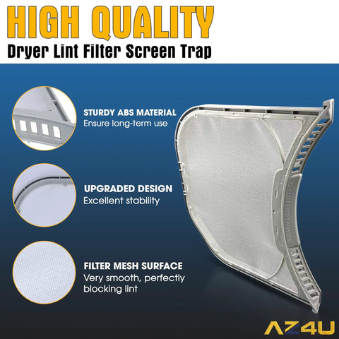 Dryer Lint Filter Screen Replacement For LG And Kenmore Dryers Fits DLG Series Models, showing ABS material and mesh surface.