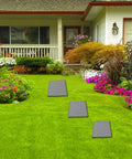 Concrete pavers made with Two Piece Concrete Molds For Walkways And Paths DIY Plastic Square Stamps in a garden path