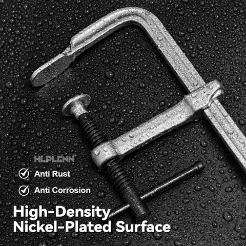 Heavy Duty 12 Inch F Clamps Set For Welding And Metalworking, 1320 Pounds Load Capacity, 4.75 Inch Throat Depth, All Steel Construction