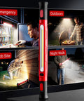 Durable Ultra Bright Magnetic Work Light With 3000 Lumens Cordless Rechargeable LED Bar 5200mAh Battery Hooks in use
