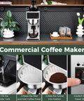 12 Cup Commercial Coffee Maker With Dual Warmers For Offices And Break Rooms - Pourover Stainless Steel Brewer, 120V Compact Drip Coffee Machine For Church Events And Big Gatherings shown on a countertop with accessories.