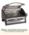 Portable Stainless Steel Gas Grill With Locking Lid For Easy Transport 8000 BTU Propane Grill With Dishwasher Safe Cooking Grate