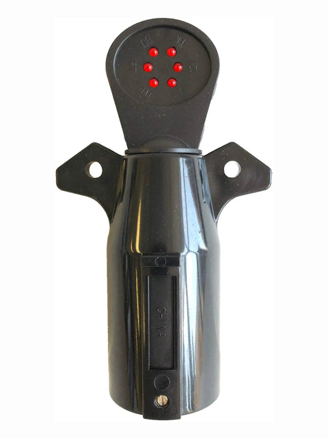 7 Way Blade Trailer Wiring Tester With LED Indicators For Quick Inline Testing Pinpoint Wiring Issues In Tow Vehicle Or Trailer All Weather Compact Design For Easy On The Go Diagnostics, black