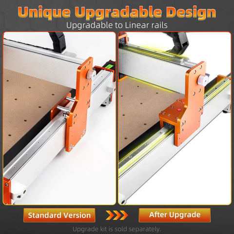 Pro Grade CNC Router XE PRO 3 Axis Engraving Milling Machine With Ball Screws upgradeable to linear rails, comparison view