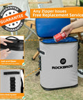 Person placing a can in the grey Leakproof Soft Sided Backpack Cooler For 36 Cans, Insulated Waterproof Cooler Bag.
