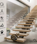 Clear No Slip Stair Tread Tape 4x32 Inches With Anti Slip Strips PVC Free 15 Pack on modern staircase with cat