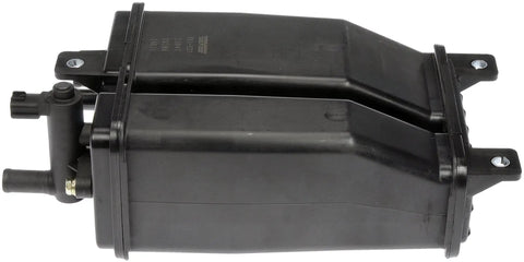Side view of a vapor canister replacement for Infiniti and Nissan EVAP system, direct fit charcoal emissions canister.