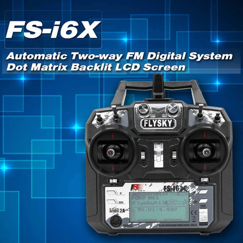 AFHDS 2A 2.4GHz 10CH RC Transmitter Controller With FSiA10B Receiver featuring dot matrix backlit LCD screen