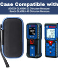 Blue Hard Case For Bosch GLM100-23 And GLM165-40 Distance Measure, Protective EVA Shell Travel Box, Shockproof And Dustproof, Keeps Your Laser Distance Meter Safe And Ready To Roll. Side view with strap