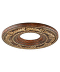 Verona Bronze Ceiling Medallion With Aged Gold Leaf Accents, 12 Inch Diameter, 1.25 Inch Thick, Leaf Motif For Chandeliers