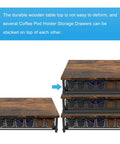 Sturdy Wood And Metal Pod Drawer Organizer For K Cup Pods 36 Capacity Storage With Sliding Baskets showing stackable use