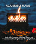 Portable Propane Fire Pit Kit With Hose And Adjustable Regulator In Rugged Ammo Can Design with visible adjustable flame