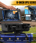 Heavy Duty 165 Ft Self Leveling Sewer Camera With 9 Inch HD Screen And 1080P Video Recorder for clear pipe inspections.