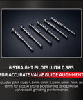 Six straight pilots from Valve Seat Grinder Stones Kit For Automotive Cylinder Heads Sioux Style Combo With 12 Grinding Stones 6 Pilots