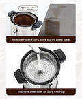 40-Cup Commercial Coffee Urn With Percolator, 6L Electric Coffee Pot with stainless steel filter for easy cleaning, top view