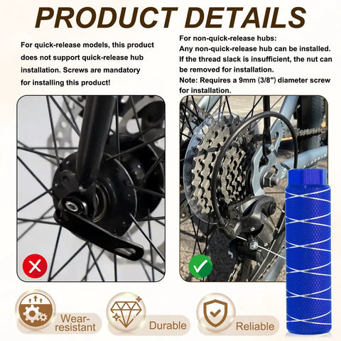 Instructions and compatibility for Two Pack Aluminum Alloy Bike Pegs For Three Eighths Inch Axles Anti Skid Foot Pegs