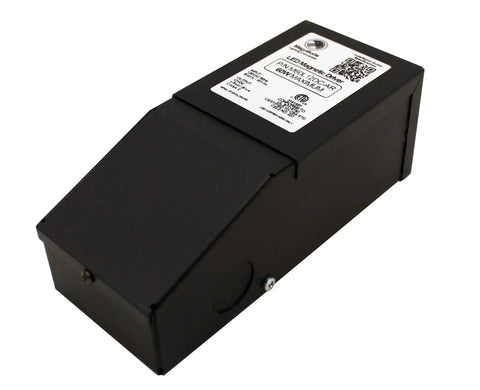 12V Magnitude Magnetic Dimmable LED Driver Transformer For Under Cabinet Kitchen Lighting, hardwired black casing view