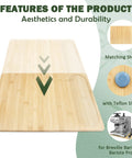 Premium Bamboo Sliding Tray For Small Espresso Machines with Teflon sliders and tool slot, shown with matching shape insert.