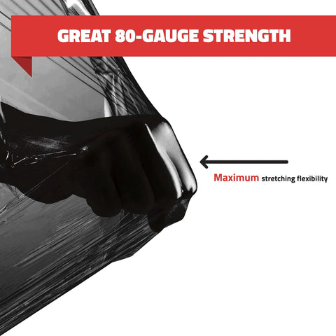 40 Pack 18 Inch Black Stretch Wrap 80 Gauge Heavy Duty Pallet And Package Security Film For Moving Shipping And Storage 1,100 Sq Ft Of Durable Protective Wrap black film stretched over package, 80 gauge strength
