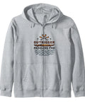 Canoe Paddling Pro Hoodie With Dope Hawaiian Design Zip Front For Adults Unisex Heather Gray Size Small Cozy Performance Sweatshirt