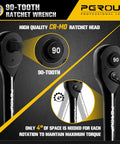 Workhorse Three Piece Ratchet Wrench Set With 1 4 Inch 3 8 Inch And 1 2 Inch Drives Reversible Quick Release Ratchets 90 Tooth Gear 4 Degree Swing Ergonomic Chrome Alloy Handles For Smooth Action In Home DIY And Auto Repair, black Cr-Mo ratchet head