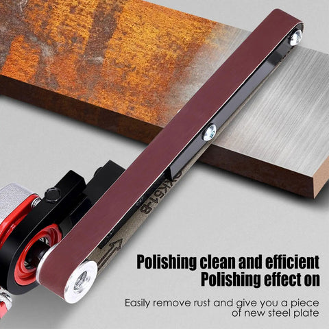 Rock Solid Angle Grinder To Belt Sander Adapter Clamps Securely For Table Mounting used for polishing rusted steel efficiently.