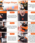 Usage steps for Badass Vertical Cutter And Duplicator Machine With Adjustable Speed Drill Bits for precision metal grooving.