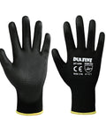 Ultra Thin PU Coated Work Gloves 12 Pairs With Nylon Knit Shell And Knit Wrist Cuff For Light Duty Jobs displayed on white background
