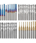 Genmitsu 40pc CNC end mills, 1/8 in shank; includes 2-flute flat-nose and ball-nose cutters with blue titanium coatings