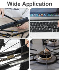 Beast Mode Gun Cleaning Kit with 9-Piece Set used on gun, keyboard, bike chain, and stovetop surfaces.