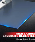 Pro Grade Blue Steel Concrete Edger 6x6 Inch with highlighted high carbon blue steel blade surface