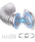 Magnetic Dryer Vent Kit With Quick Connect For Easy Snap On And Off, Airtight Seal, 4 Inch Extendable Flexible Duct Hose with clamps
